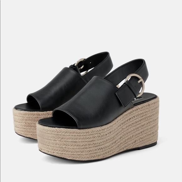 Zara Shoes - Zara platform wedge sandals